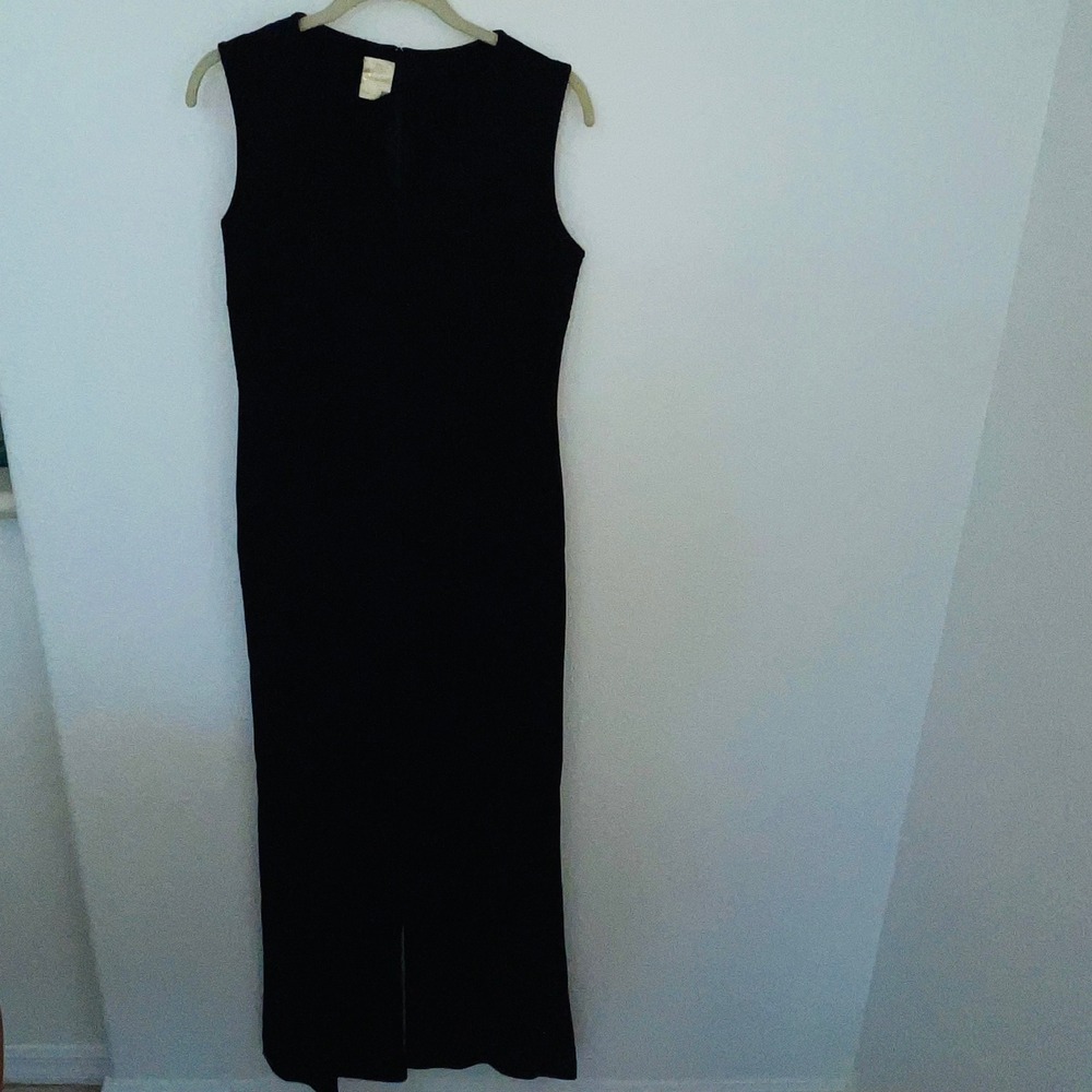 Vintage Dentoni Exclusive Made In Italy Black Sleeveless Jumpsuit Sz 10 Wide Leg